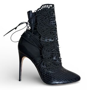*Rare* Alexandre Birman - Laser Cut Leather Bootie - Sz 41